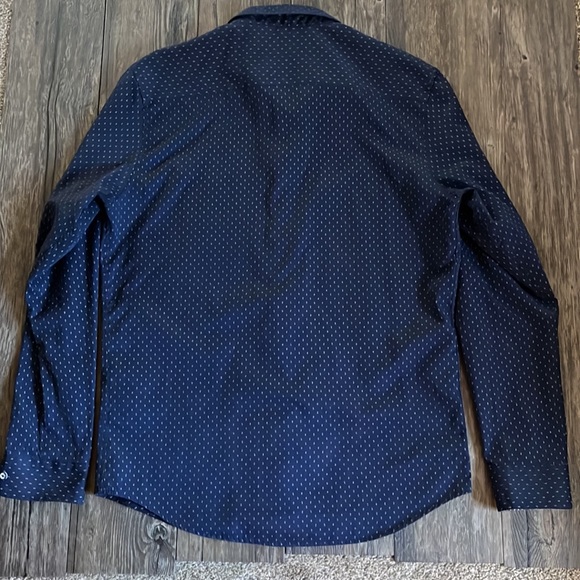 CRAFT +FLOW Mens Navy Print Dress Shirt - Picture 7 of 12